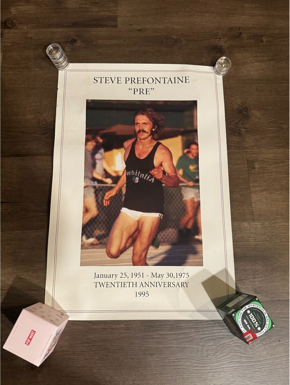 Vintage Steve Prefontaine Original Poster 1995 20th Anniversary Pre Running Rare